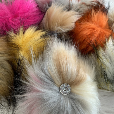 Extra Large Faux Fur Pom Poms with Snap